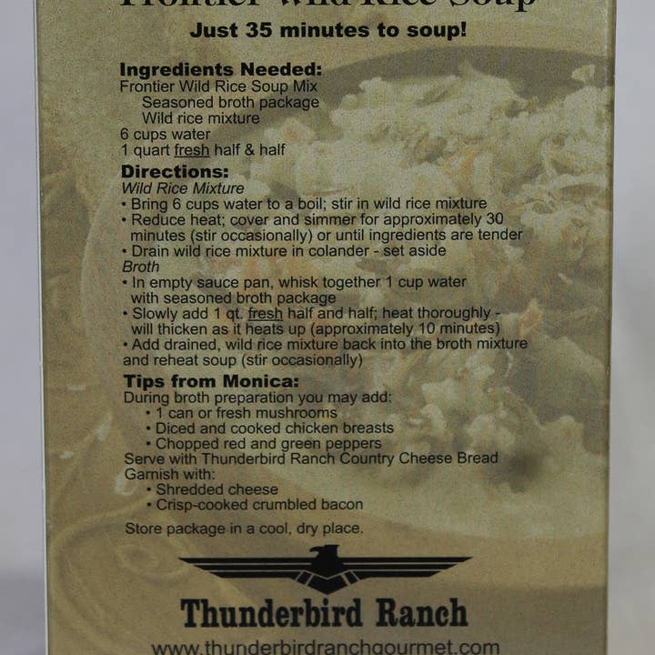Thunderbird Ranch Gourmet Foods - Wholesale Soup - Frontier Wild Rice Soup2
