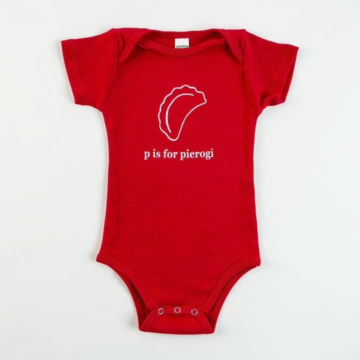 P is for Pierogi Baby One-Piece for wholesale by Garbella