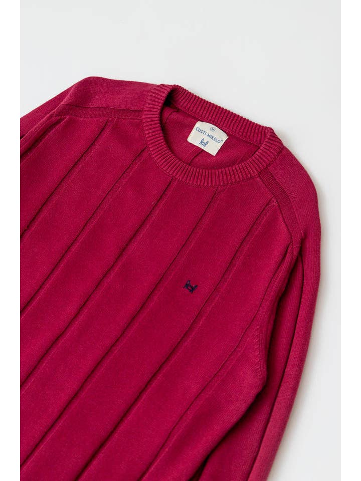 Custi Mikelo: Men's Clothing & Christmas Gifts - Wholesale Knitted jumper – Men′s - Burgundy Vertical Stripe Jersey5