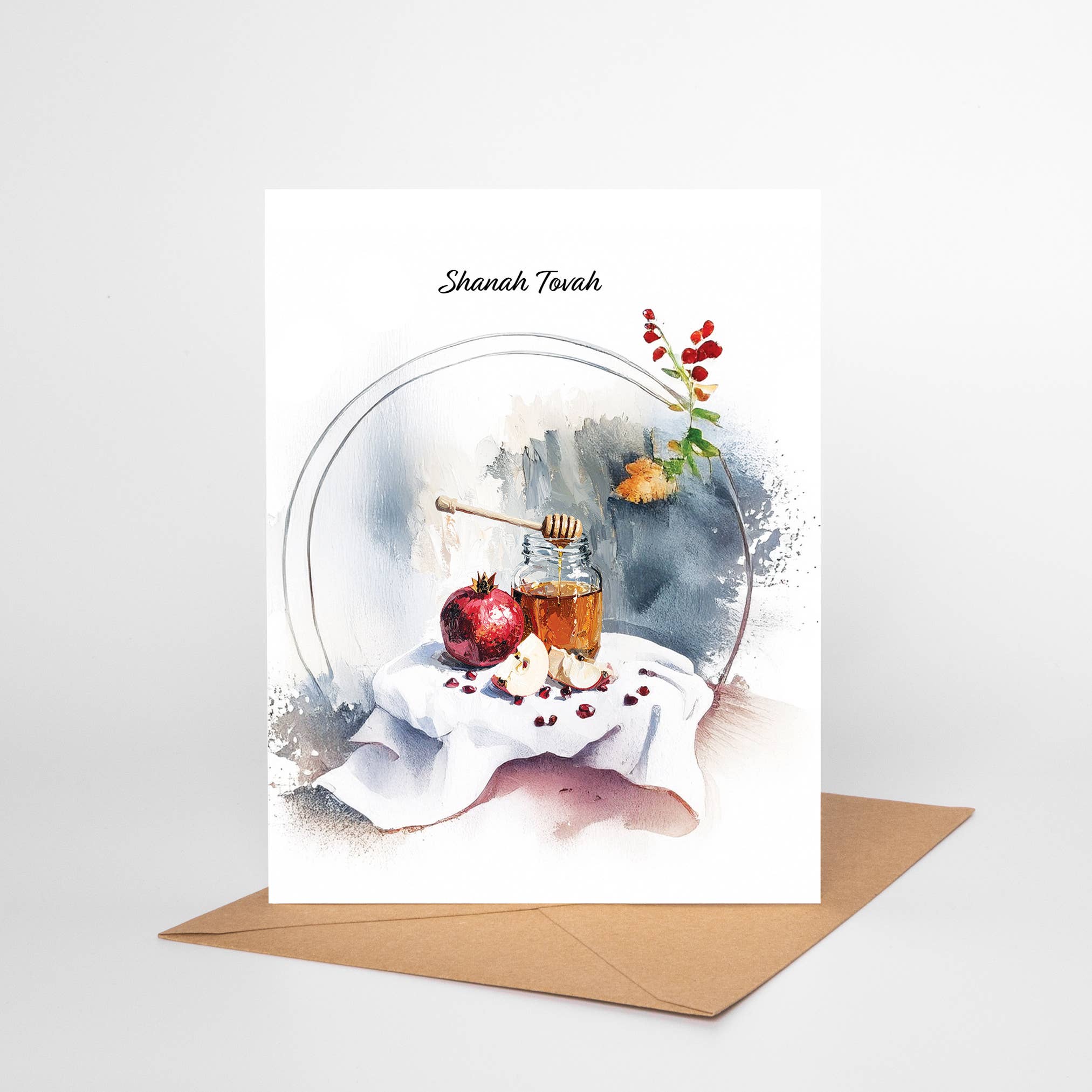 Oakwind Hollow – wholesale Rosh Hashanah card – Rosh Hashanah Still Life Greeting Card RH04 Shanah Tovah2