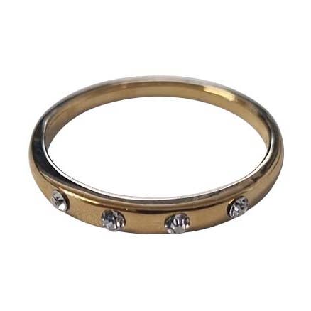 4 INDSÆT CZ RING GULD/CREME for engroshandel hos Fabienne