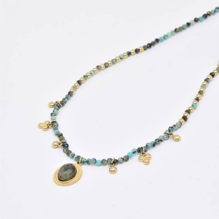 Collier pierre naturelle en acier inoxydable - BJ210219OR-VR et autres tendances Résultats pour bijoux luxe africain en vente B2B. Retours gratuits et paiement à 60 jours sur Faire sur Faire.