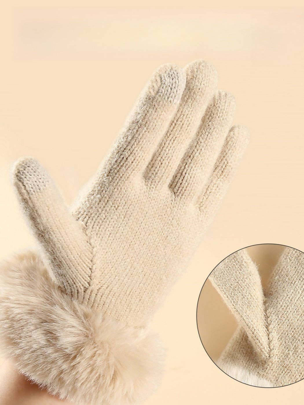 Funkyrel® Atzbranding Limited - Wholesale Gloves - Women's - Gloving - Elegant Gloves with Fur Cuff7