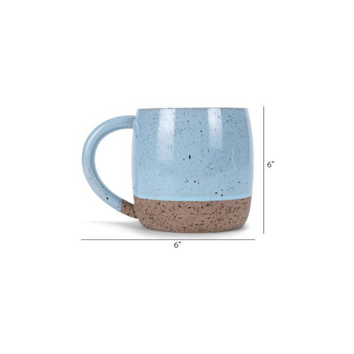 EAST AVENUE - Wholesale Coffee Mug - Mug 4-Pack 17 Oz Blue Speckled RawBottom