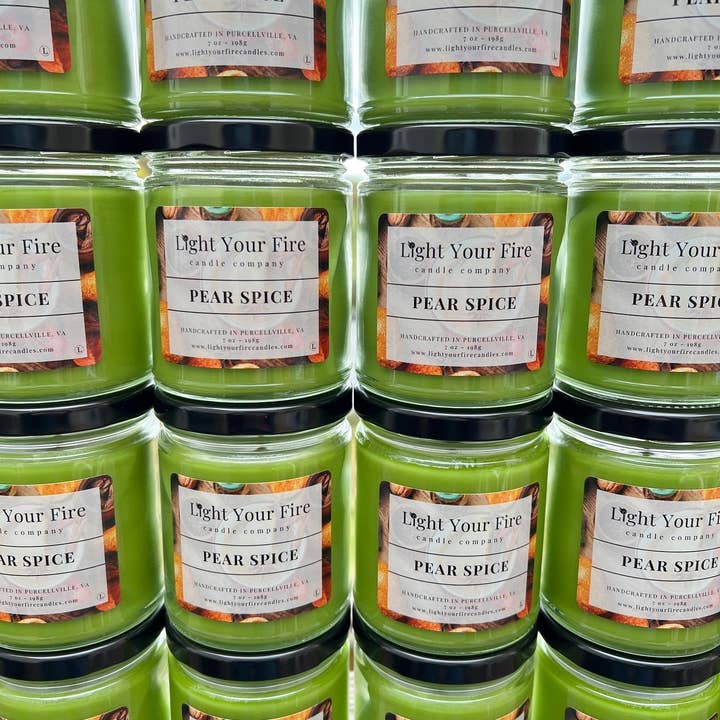 Pear Spice Candle for wholesale by Light Your Fire Candle Co