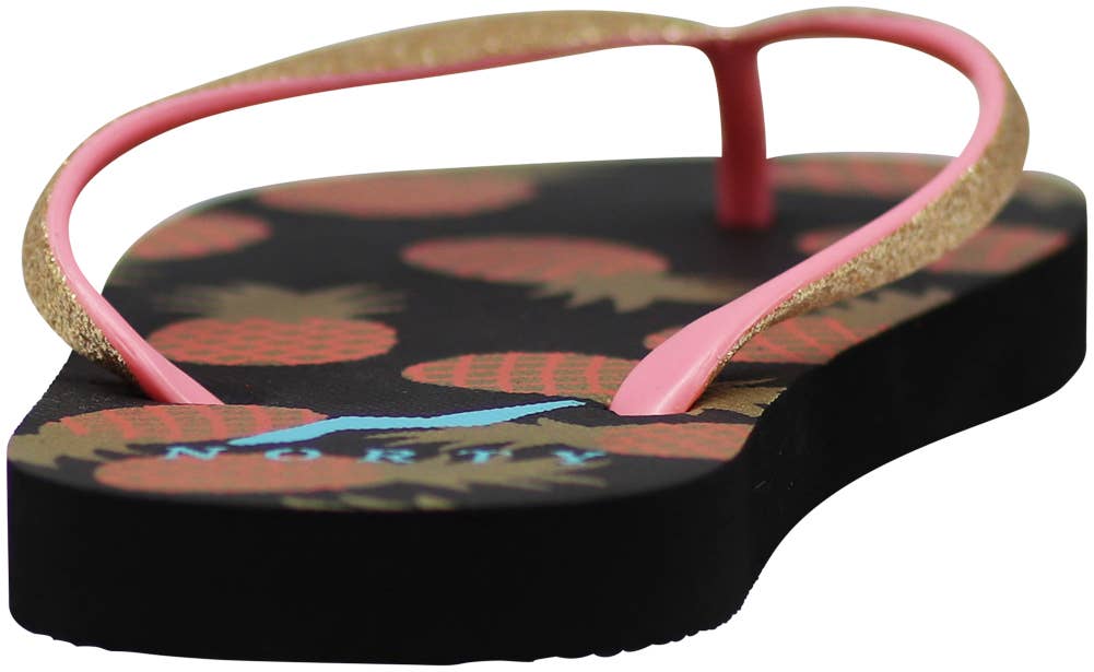 Eastern Off Price – wholesale Flip Flops – Women’s – Norty Womens Flip Flops Beach 41401 Gold Glitter Pineapple1