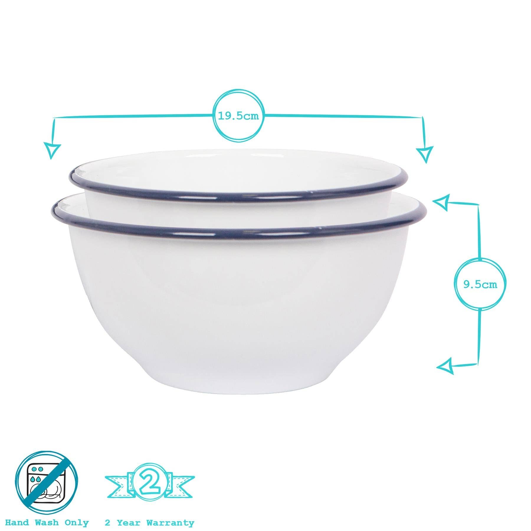 Rinkit Ltd – wholesale Mixing bowl – 2pc White Enamel Mixing Bowl Set - By Argon Tableware10