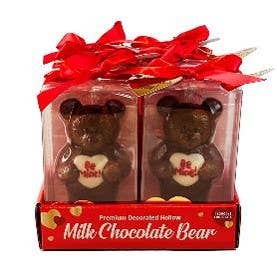 Ours en chocolat au lait "Valentine Be Mine Heart" 60g, 6 unités pour la vente par Grandpa Joe's Candy Shop
