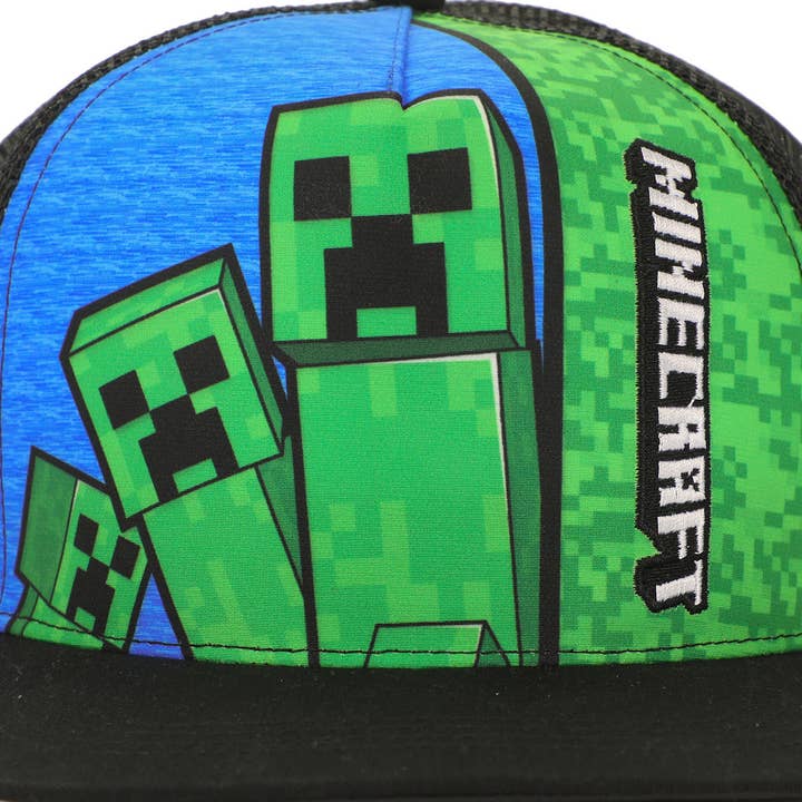 Bioworld Merchandising - Wholesale Trucker Hat - Unisex - Minecraft Creepers & Logo Youth Trucker Hat1