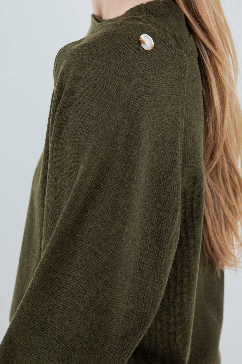 DOUBLE LAYER BOLERO KNITTED SWEATER - OLIVE for wholesale on Faire6