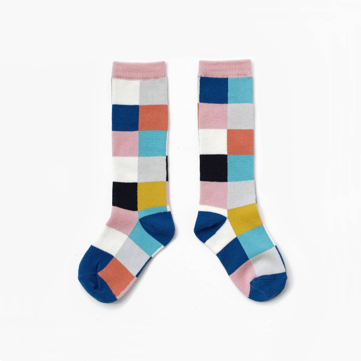 BOXBO – wholesale Strumpor - Barn – Knästrumpor Flower i färgglada rutor0