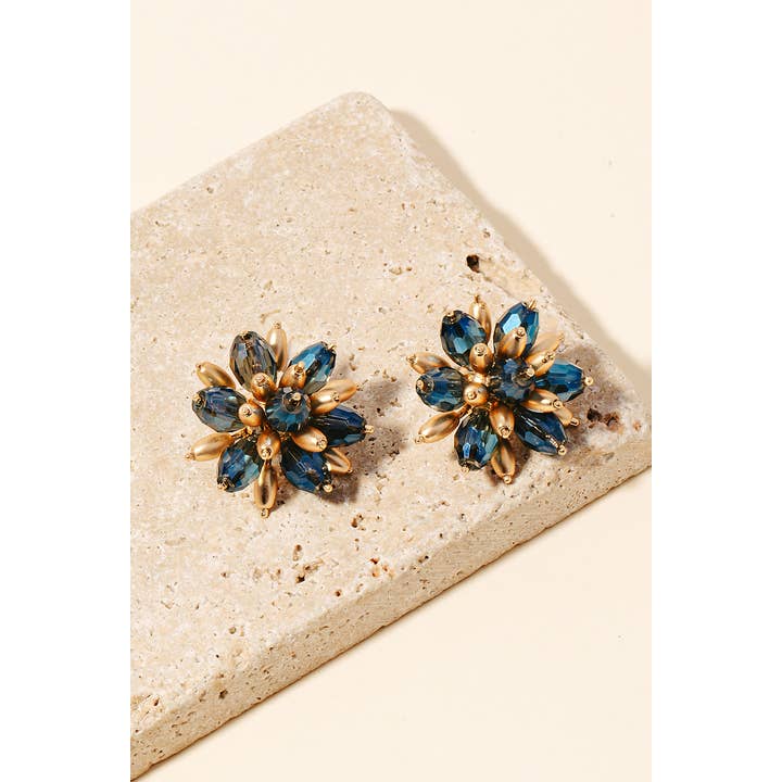 Anarchy Street - Wholesale Stud/Post Earrings - Cluster Faceted Glass Beaded Cluster Earrings