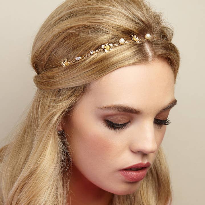 QueenMee Accessories - Wholesale Fashion Headband - Women's - Chain Headband with Pearls5