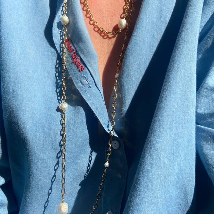 Gold MULTI-PEARL NECKLACE for wholesale on Faire4