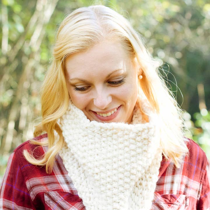 The Decatur Cowl for wholesale by Wo-He-Lo Knitwear