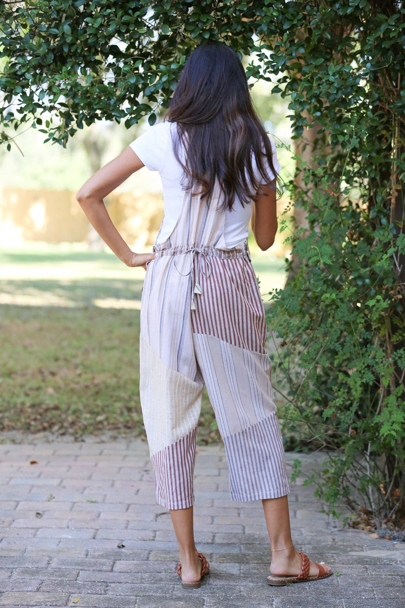 Sacred Threads - Wholesale Overalls - Women's - Ethereal Stripes Chic Patchwork Overalls2