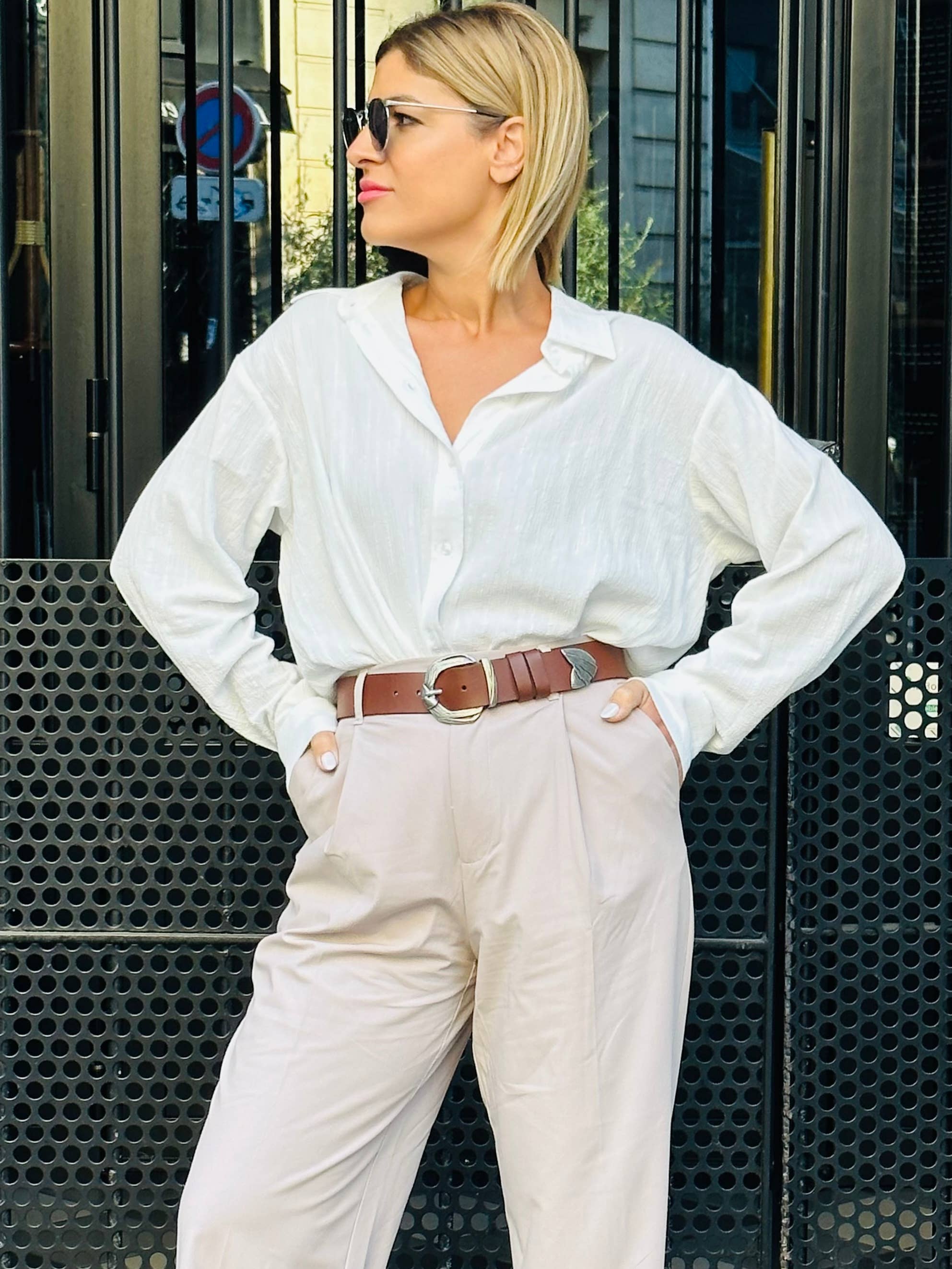 Christina Christi - Wholesale Belt - Women's - Brown Belt, Women Leather Belt, Waist Belt with Silver Buckl1