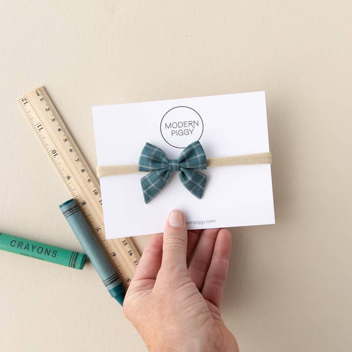 Harbor Grid | Mini Piggy Bow for wholesale by Modern Piggy