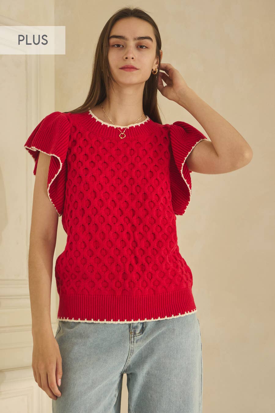 Oddi - Wholesale Gebreide top - Dames - Plus Solid Cable Knit4