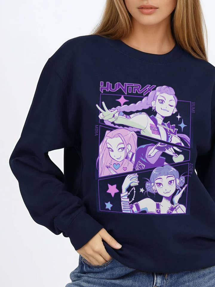 Huntrix Sweatshirt com Estampa de K-pop e Anime por atacado de Missi Clothing