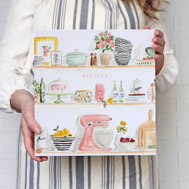 The Illustrated Life - Wholesale Recipe Card - Kitchen Shelves 3-Ring Recipe Binder in Multi