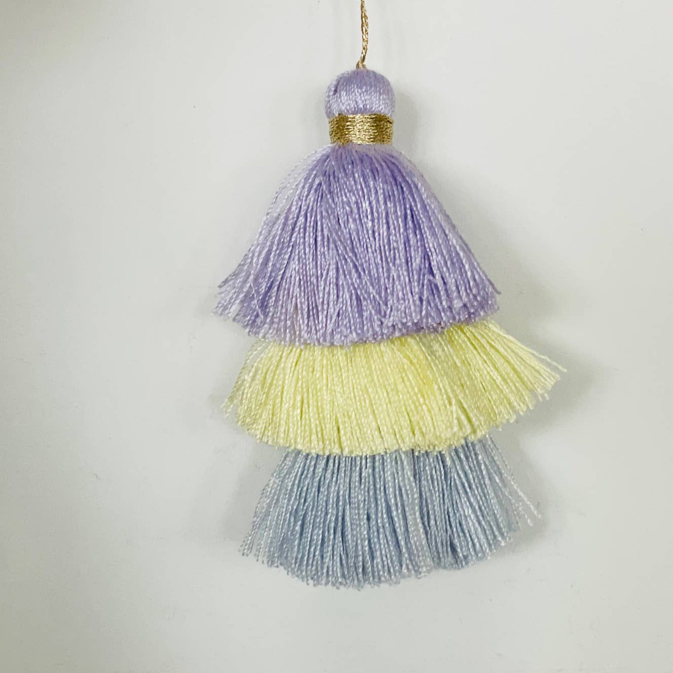 Palmy Pineapple - Wholesale Keychain - Women's - 3 Tiered Ombre Cotton Tassel with Gold Loop8