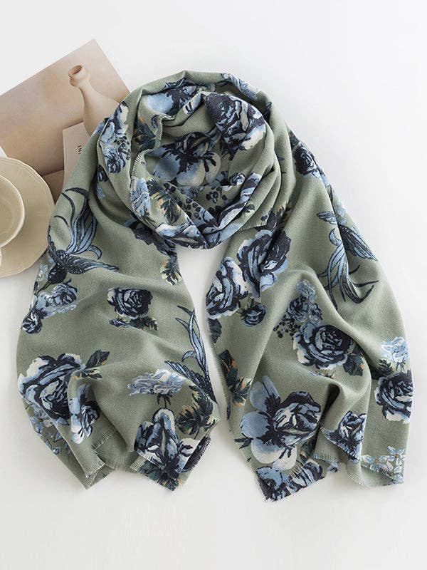 Xale&Echarpe com Estampa de Flores e Franjas para Manter Quente por atacado de StyleGalX