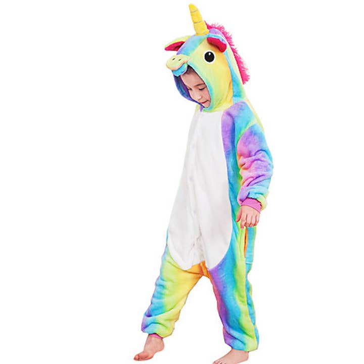 Jammies For Parties - Wholesale Onesie - Kids - Kids Unisex Animal Onesie Pajamas - Rainbow Unicorn1