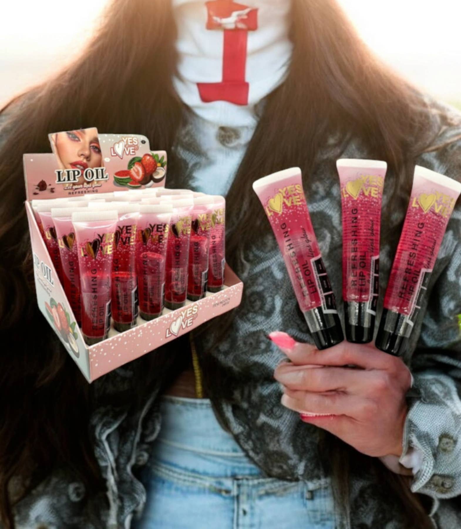 LS GROUP - Wholesale Lip Gloss - Lip Gloss Coconut, Strawberry, and Watermelon Essence