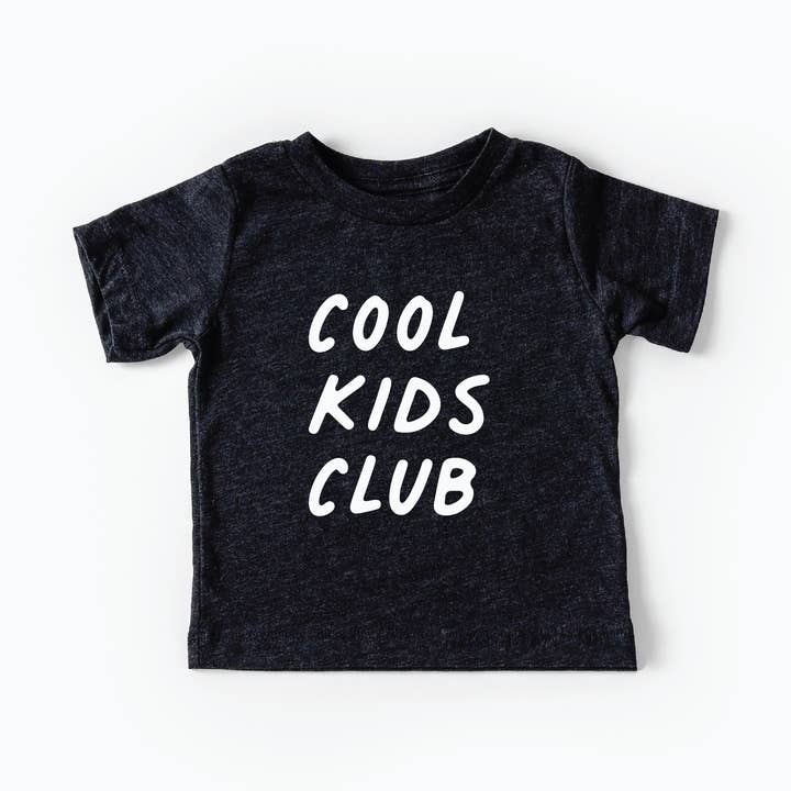 Cool Kids Club | Toddler Short Sleeve Tee | Black for wholesale by Small Screen Studios