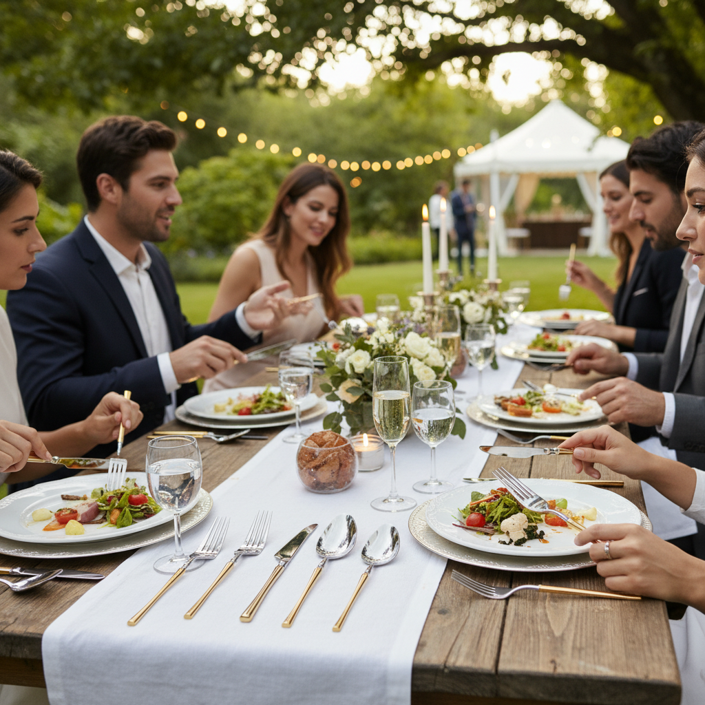 Kadra Kitchenware – wholesale Cutlery set – Vikko - Dine, Irene, Shiny Silver with Gold Handle, 18/102