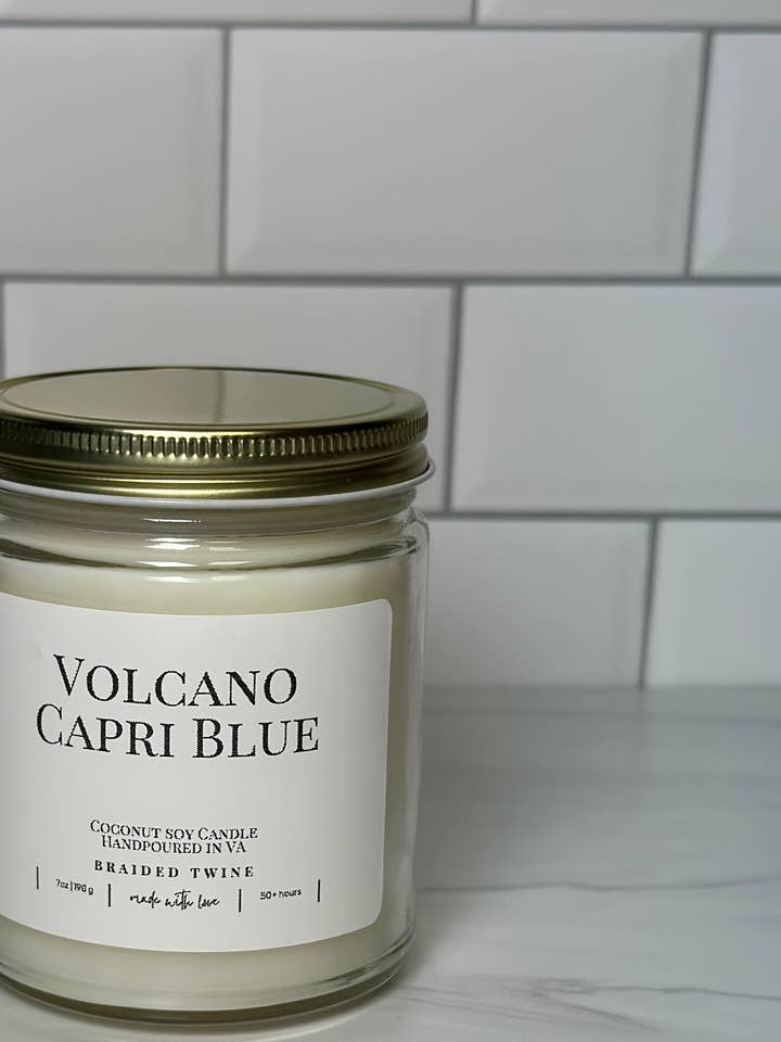 Bougie de soja à la noix de coco de 7 oz pour la vente par Braided Twine Co.