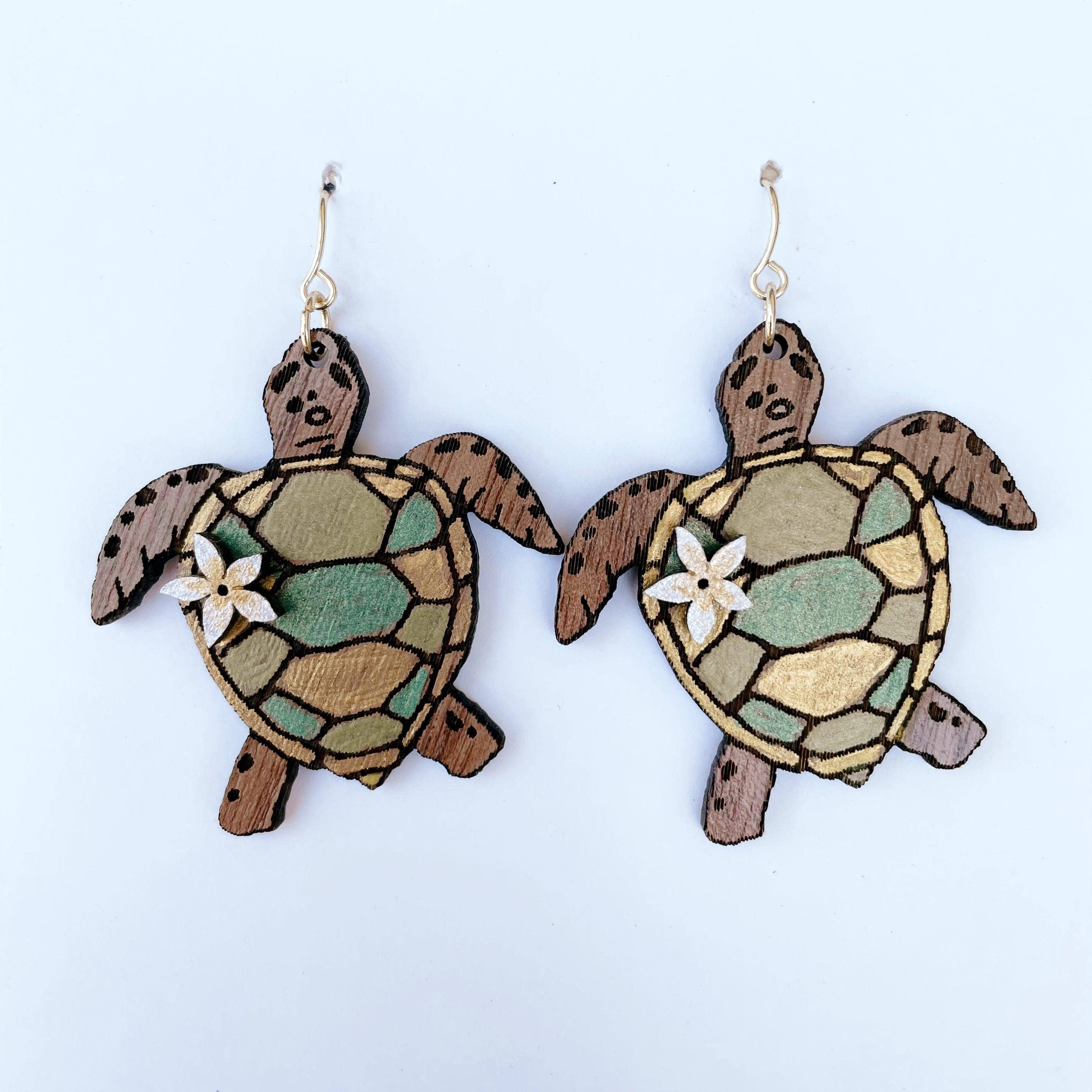 Solshine and Co - Vente Boucles d'oreilles pendantes - Tortue Aloha4