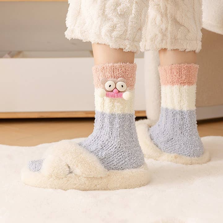 MKS America - Wholesale Socks - Women's - Winter Cute 3D Cartoon Fuzzy Socks6