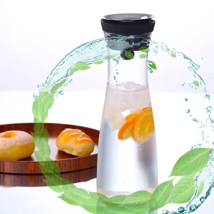 Krifts Products - Wholesale Pitcher - Glass Carafe with Smart Lid 44 OZ 1.3L
