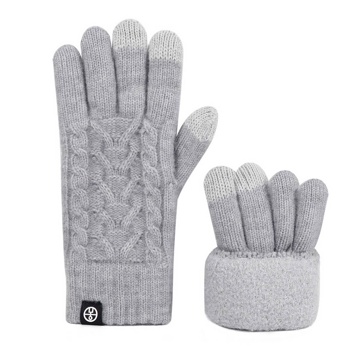 ACCITY - Wholesale Gloves - Unisex - WINTER SOLID COLOR TOUCH SCREEN KNITTED GLOVES_CWAG04113