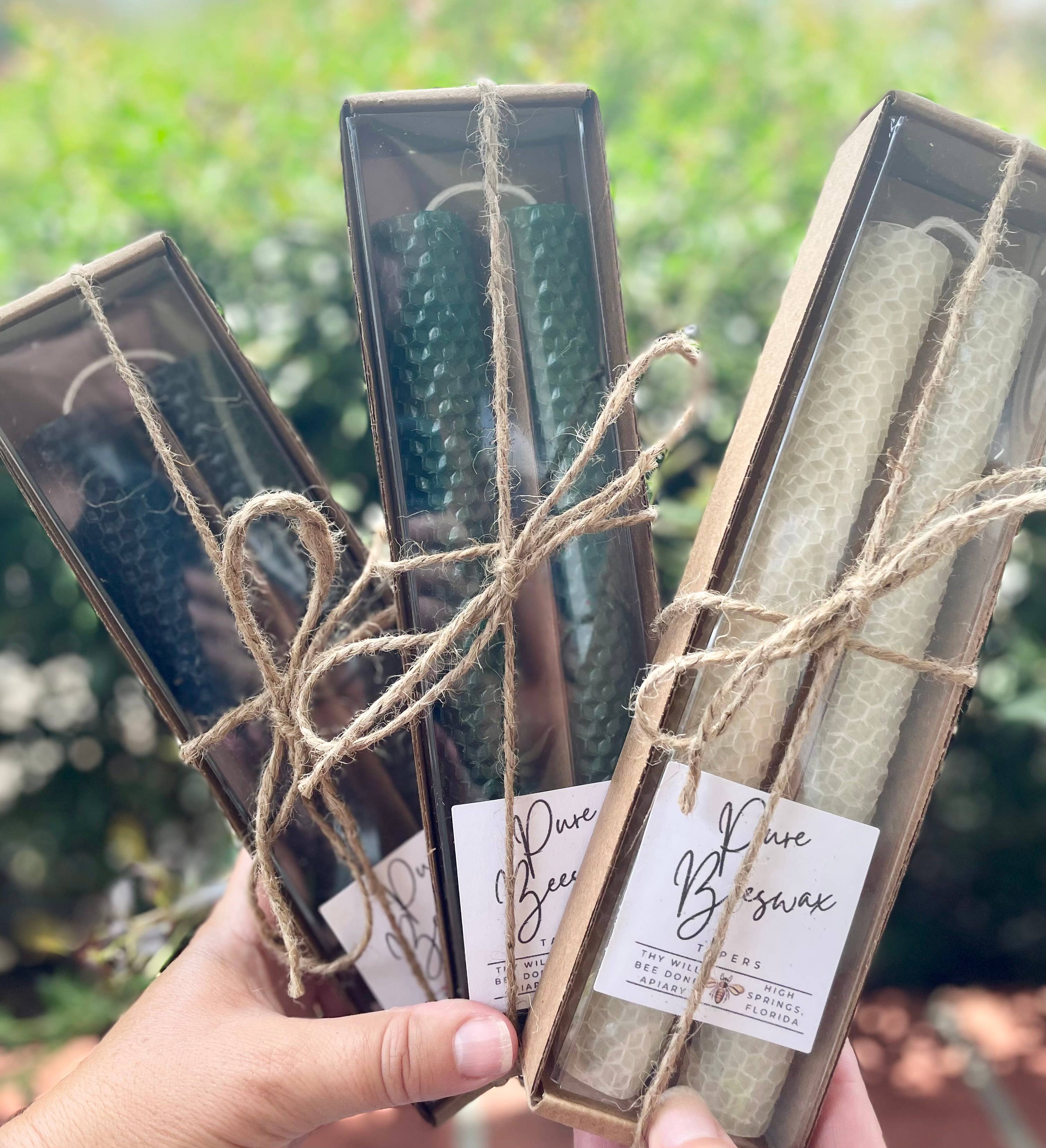 Thy Will Bee Done Apiary - Vendita all'ingrosso Candele cilindriche/candelieri - Candele coniche in cera d'api da 8 pollici, candelabri naturali sostenibili2