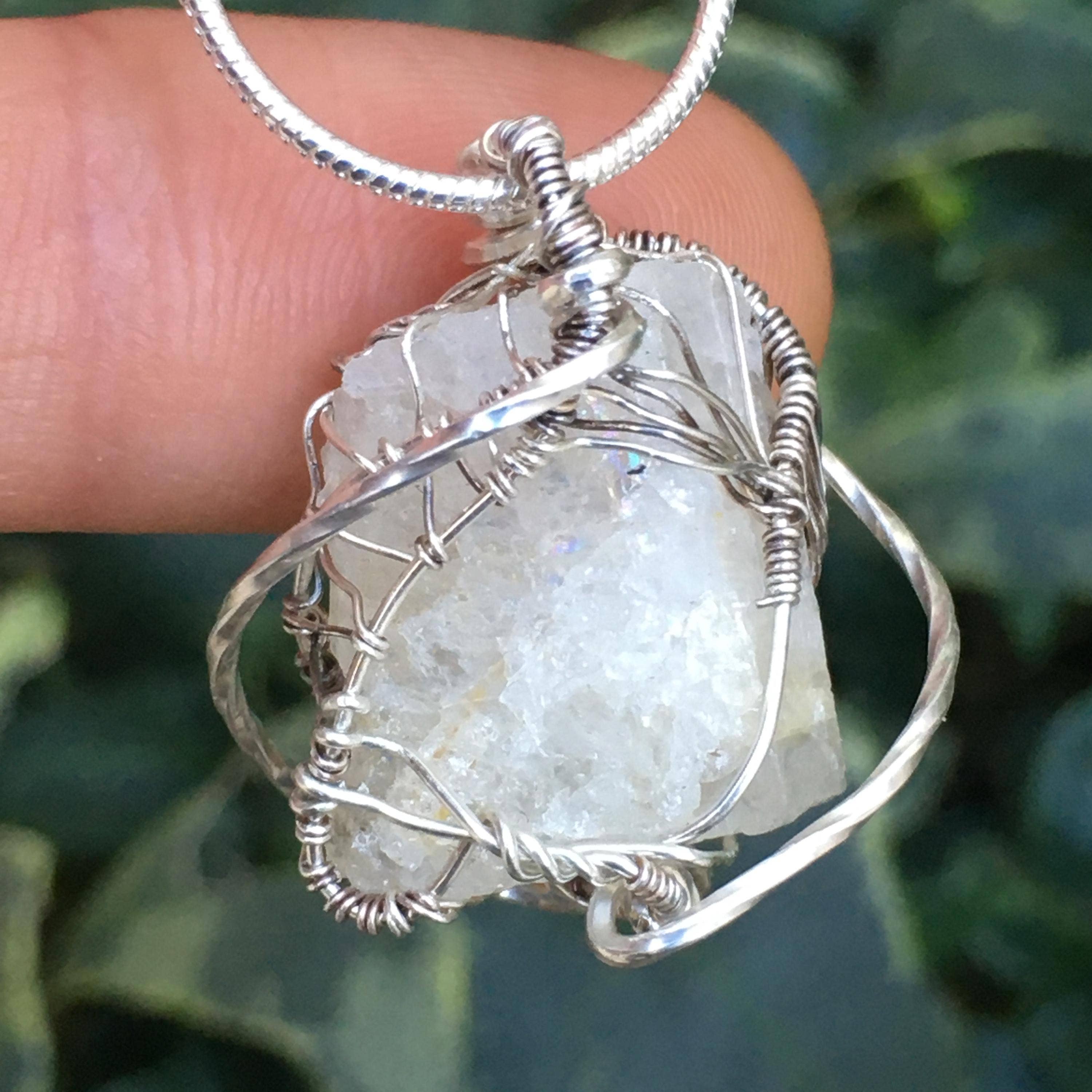 Wildheart Crystals - Wholesale Individual Charm/Pendant - Brazilian Phenacite Silver Wire-Wrap Pendant0