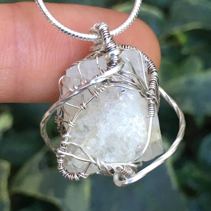 Wildheart Crystals - Wholesale Individual Charm/Pendant - Brazilian Phenacite Silver Wire-Wrap Pendant