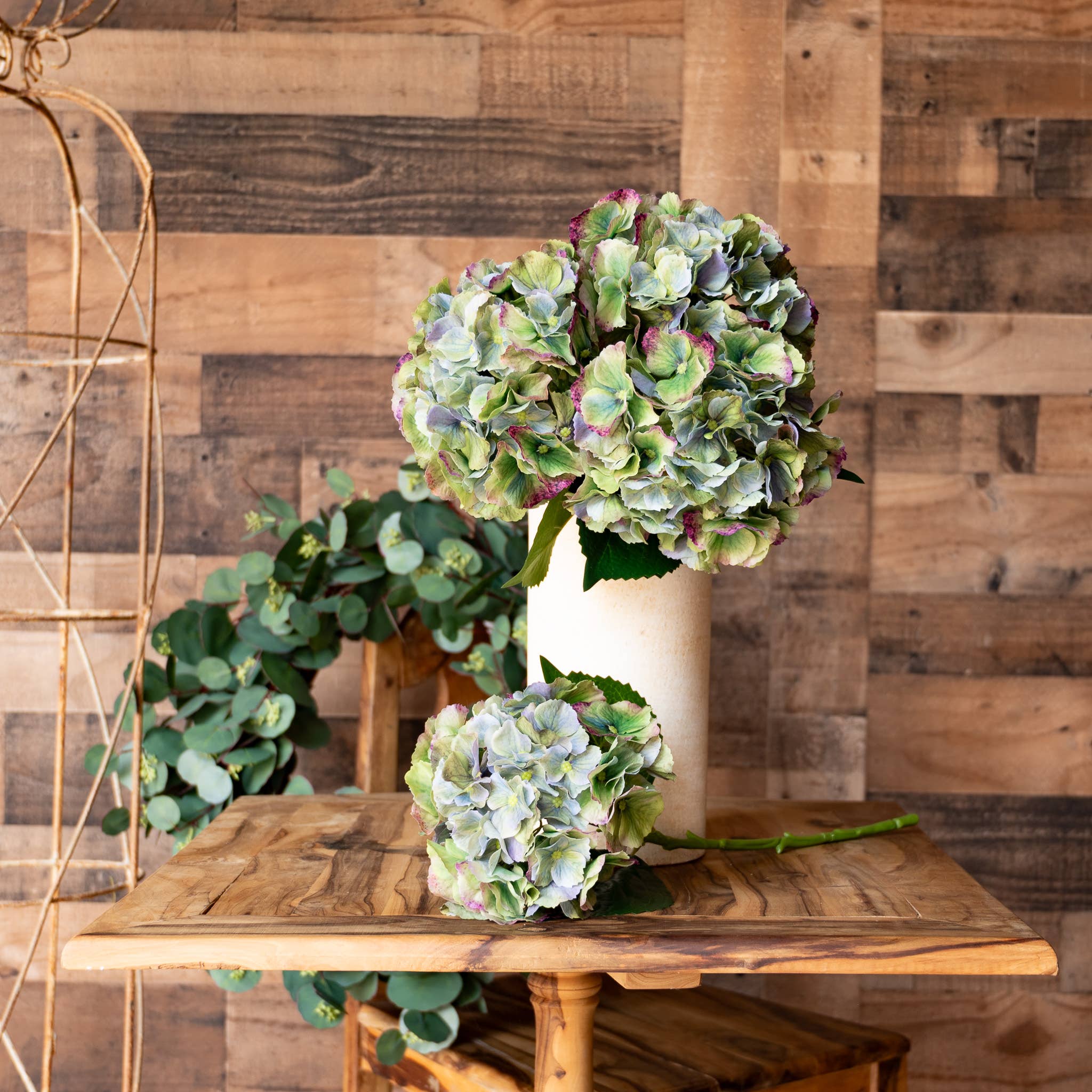 Mills Floral Company - Wholesale Artificial flowers - Real Touch Hydrangea - 20 Inch - Antique Green2