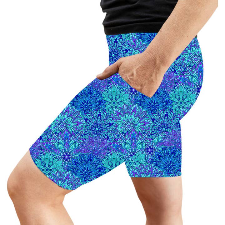 Blauwe Aura Mandala Deluxe Zakshorts voor wholesale door Natopia