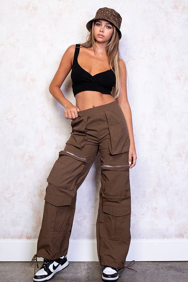 Rehab Lab - Wholesale Pants - Women's - WIDE LEGS NYLON CARGO PANTS4