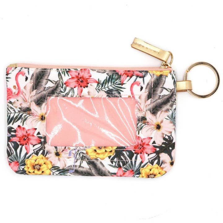 MiMi Wholesale - Wholesale Lanyard - Women's - Tropical Flamingo Lanyard ID Wallet1
