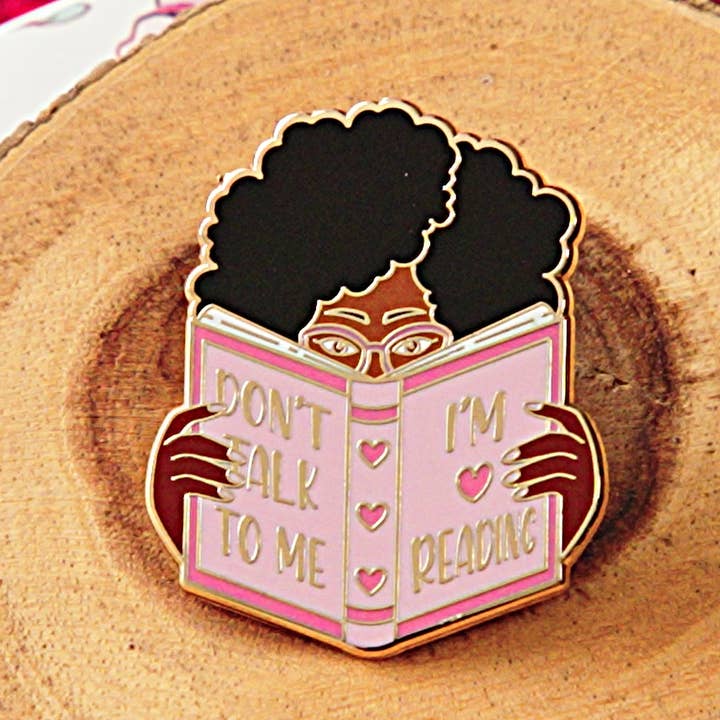 "Don't Talk To Me I'm Reading" Enamel Pin - Bookish Fairycore Cottagecore Pinstory Original Enamel Pins for wholesale by Pinstory