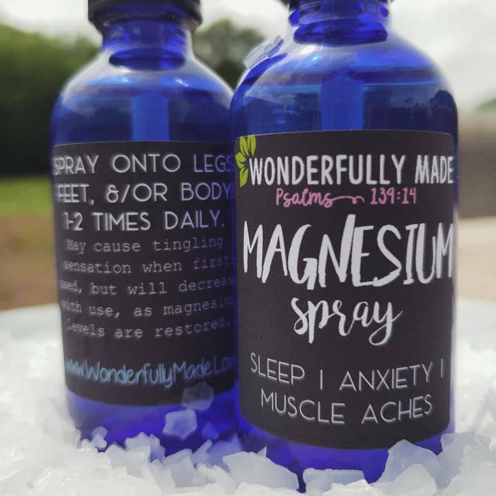 Wonderfully Made .love - Wholesale Pain Relief Spray/Cream - Magnesium Spray | Muscle Aches | Natural Sleep Aid | Anxiety Relief | Recyclable Glass Bottle | Magnesium Supplement | Natural Pain Relief