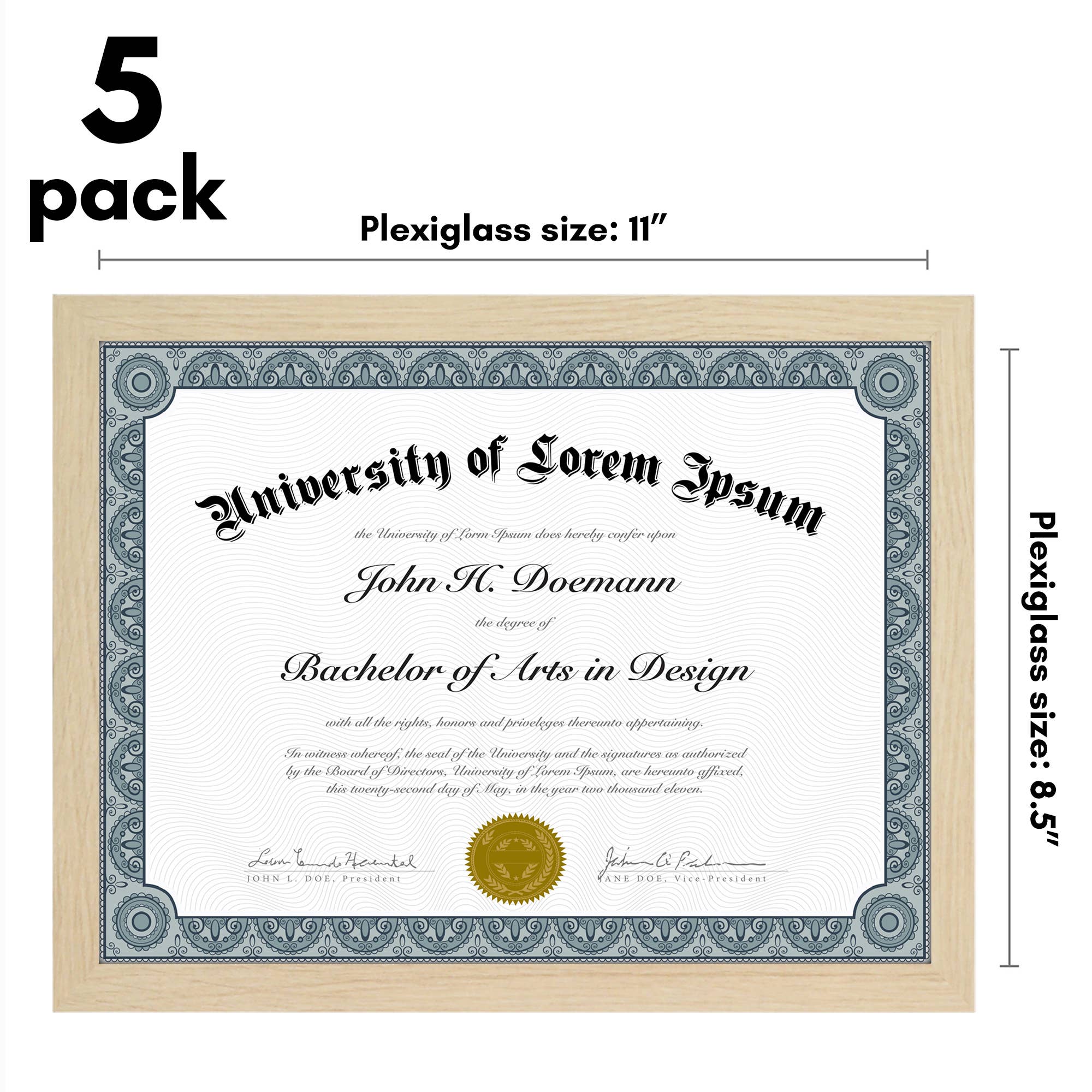 Americanflat - Wholesale Picture Frame - Americanflat 5 Pack Picture Frames With Mat Plexiglass Cover137