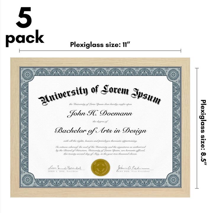 Americanflat - Wholesale Picture Frame - Americanflat 5 Pack Picture Frames With Mat Plexiglass Cover137