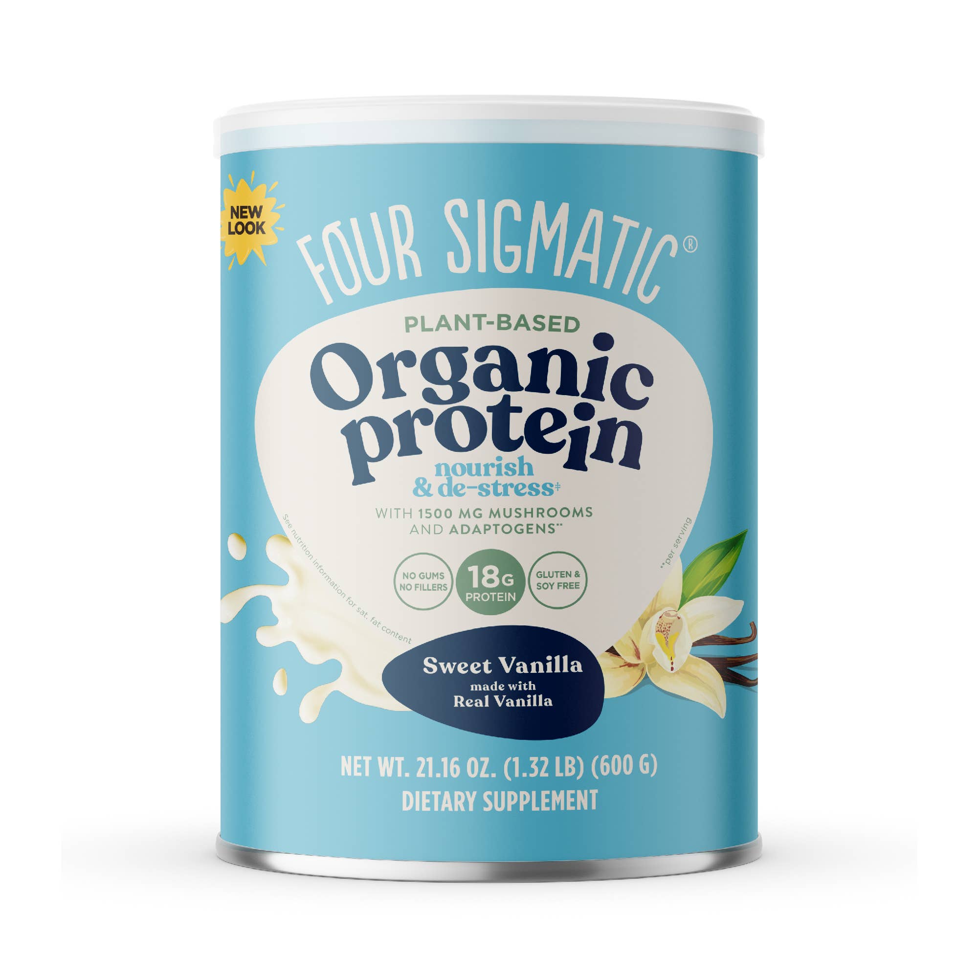 Four Sigmatic - Wholesale Protein/Superfood Powder - Plant-Based Protein with Superfoods Sweet Vanilla Canister