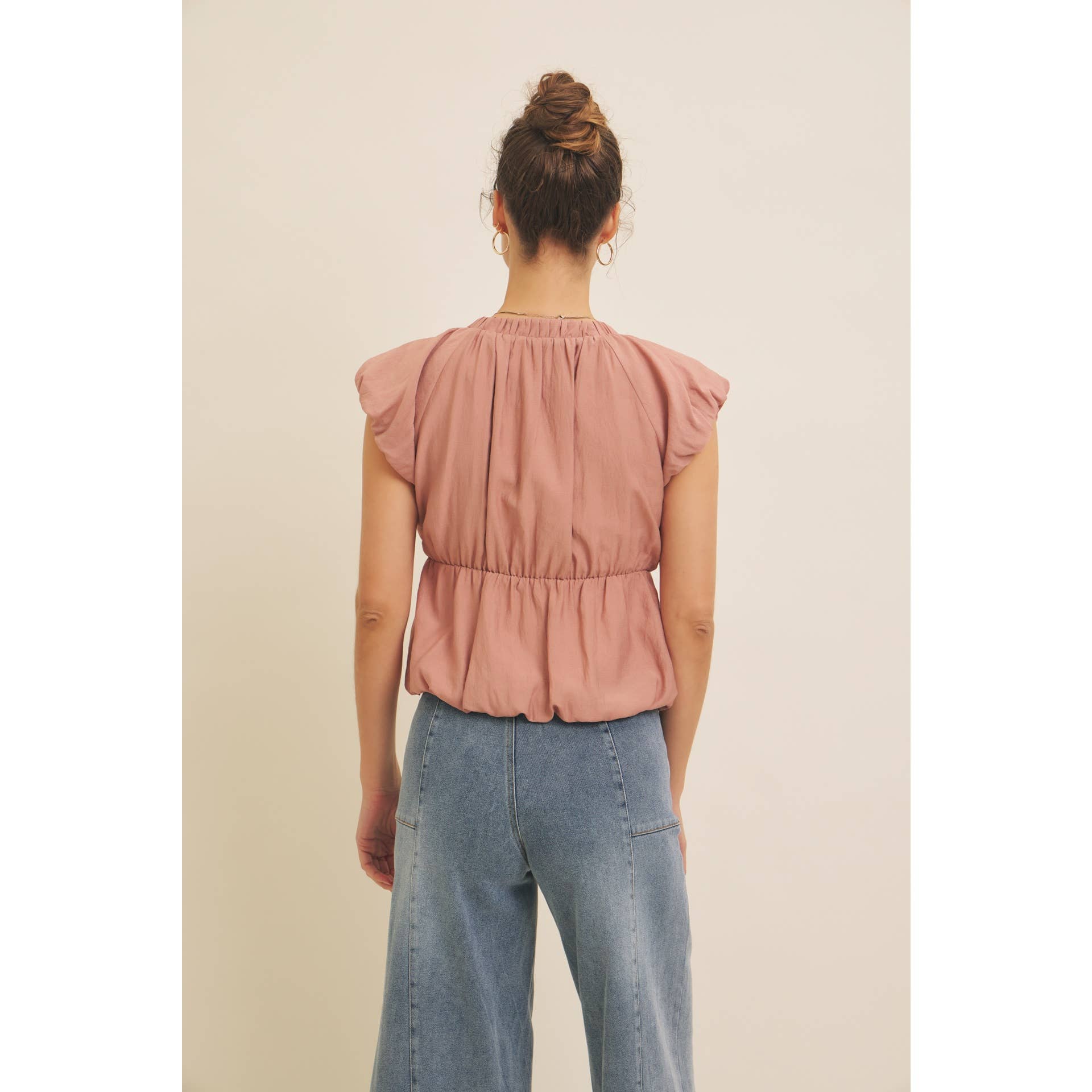 in february - Wholesale Blouse - Women's - SEASONLESS FEMININE CRINKLE BLOUSE WITH CONTRAST BOW TIE4