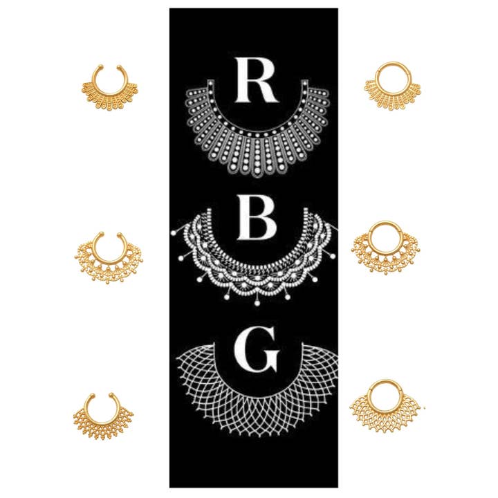 Zahav Jewelry – Brincos de argola por atacado – Ouro maciço 14kt | RBG - Design de gola esque | Ouro maciço | Piercing Daith | Aro de septo | Aros para o nariz | Joias de Moda Septum Clicker I3